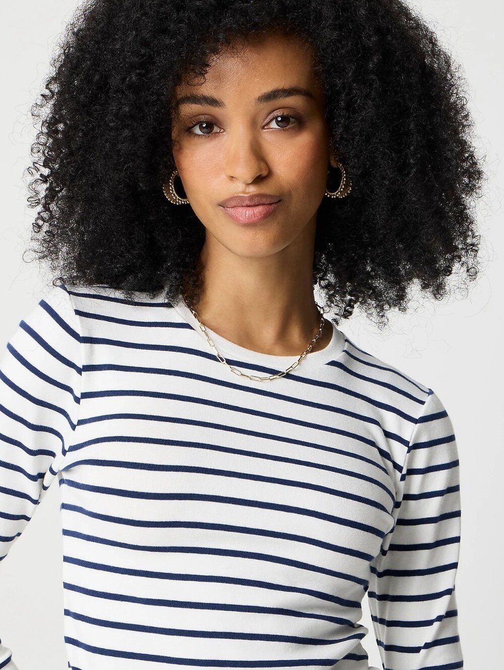 NWT J.Crew Factory Long-sleeve Striped Everyday Tee Size XS - Picture 3 of 5